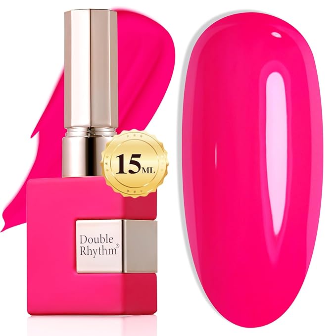 Double Rhythm 0.50 OZ Translucent Gel Polish Same Color Same Bottle Sheer Pastel Neutral Natural Milky 15 ML Jelly UV Nail Art DIY at Home (Cherry Rose-A1046)-Velvo Beauty