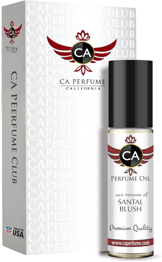 CA Perfume Impression of Santal Blush For Women Replica Fragrance Body Oil Dupes Alcohol-Free Essential Aromatherapy Sample Travel Size Concentrated Long Lasting Attar Roll-On 0.3 Fl Oz/10ml-Velvo Beauty