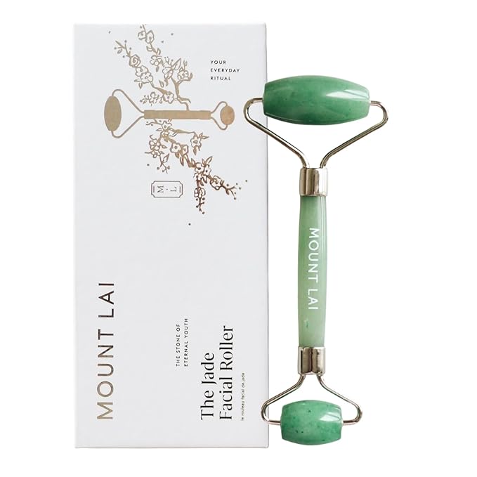 Mount Lai De-Puffing Jade Facial Roller – The Stone of Eternal Youth, Authentic Jade Face Roller for Sculpting, Soothing & Glowing Skin, Ultimate Facial Massager Tool for Self-Care Ritual-Velvo Beauty