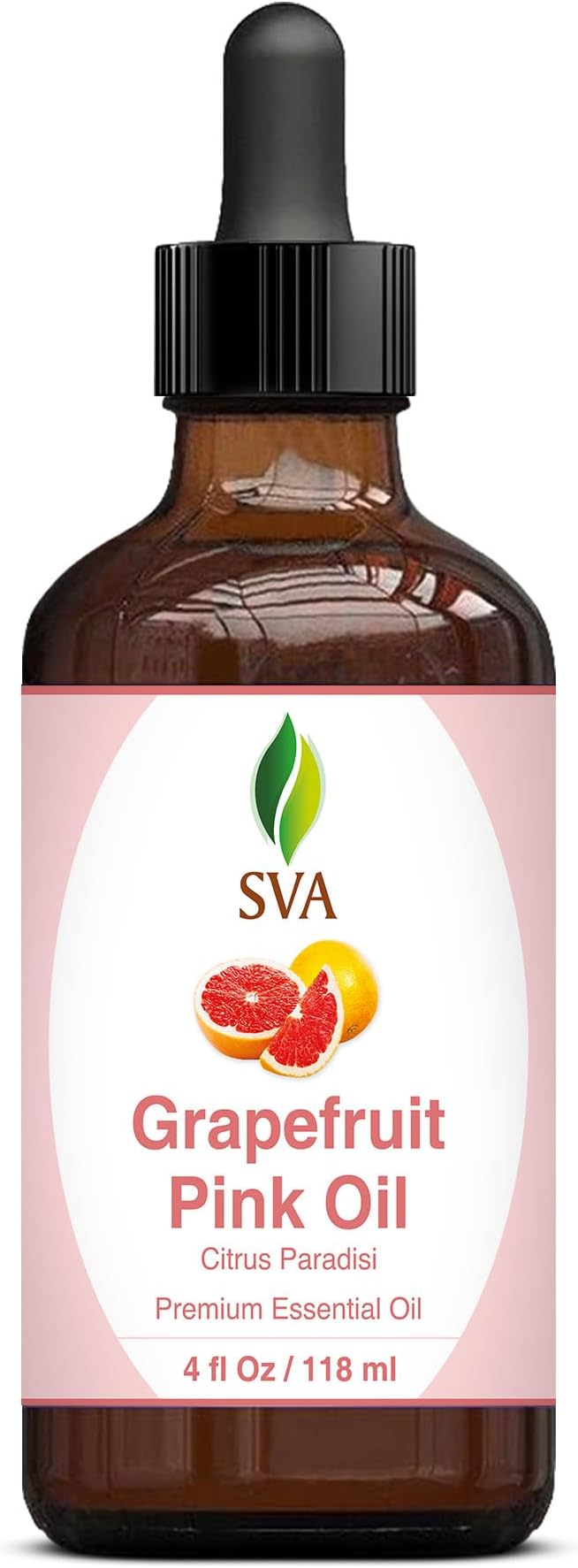 SVA Grapefruit Essential Oil Pink – 4 Fl Oz – 100% Natural Grapefruit Oil - for Diffuser, Hair Care, Face, Skin Care, Aromatherapy, Scalp and Body Massage, Soap and Candle Making - with Dropper-Velvo Beauty
