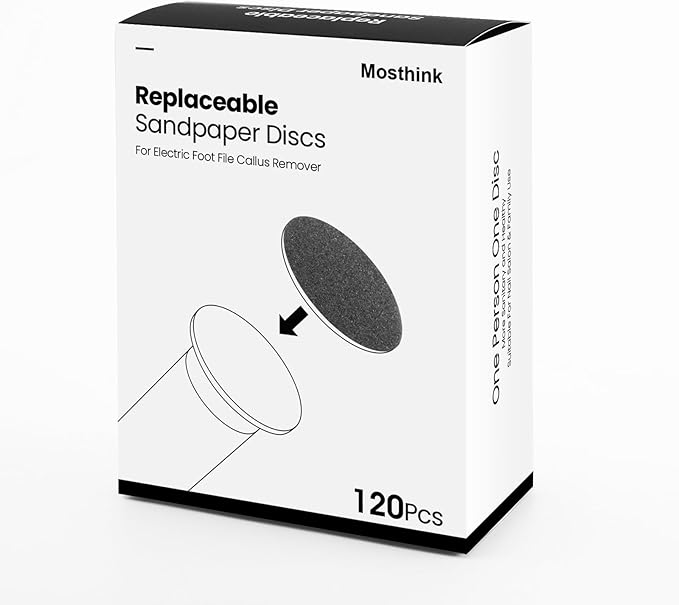 120pcs Replacement Sandpaper Refill Discs for Electric Foot File Callus Remover Tool for Men Women Dead Cracked Hard Skin (60 Grit+80 Grit)-Velvo Beauty