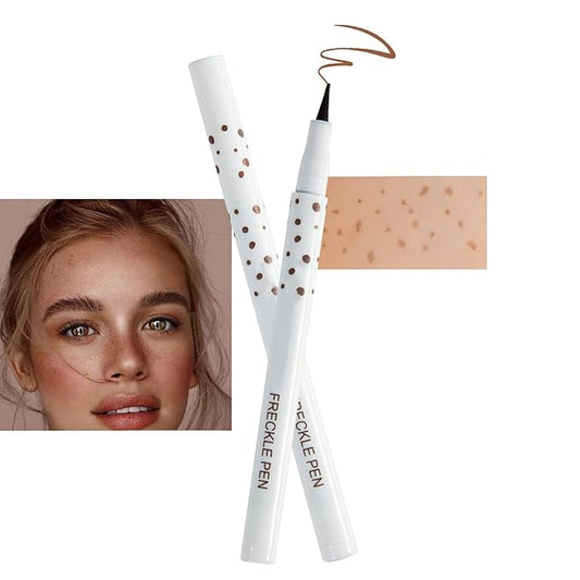 Freckle Pen, Freckle Makeup Pen for Face, Waterproof Long Lasting Quick Dry Faux Freckle Pen, Soft Artificial Freckles Makeup Face Decoration, Create Natural Sunkissed Skin (Chestnut)-Velvo Beauty
