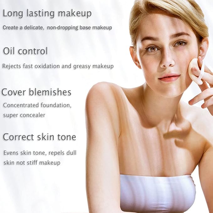 Foundation Makeup Concealer, Medium-to-Full Coverage Foundation Cream, Long Lasting Waterproof Up to 12HR Hybrid Setting Powder-Velvo Beauty