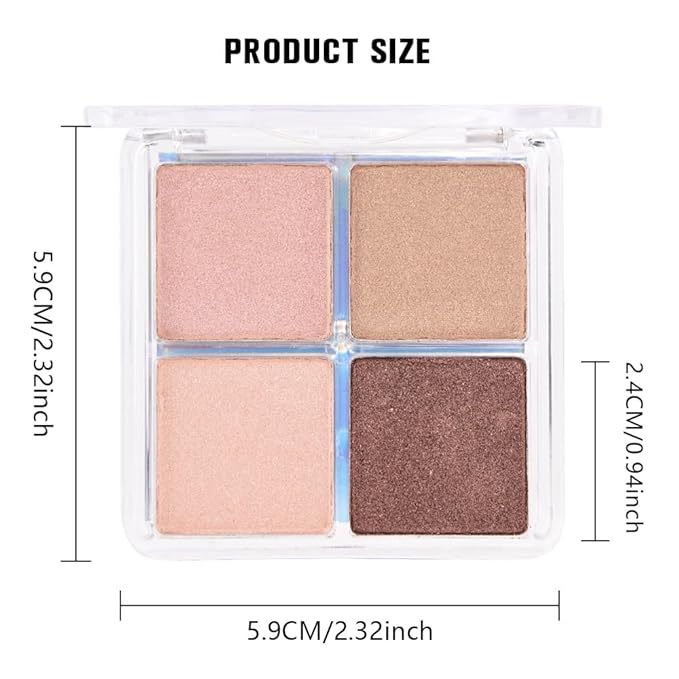 evpct Eyeshadow Quad Palette, Rose Gold Bronze Nude Pink Mink Mauve Glitter Shimmer Metallic Matte High Pigment Mini Eye Shadow Palette Makeup for older Women, Smudge Proof Vegan Cruelty-free Decadent-Velvo Beauty