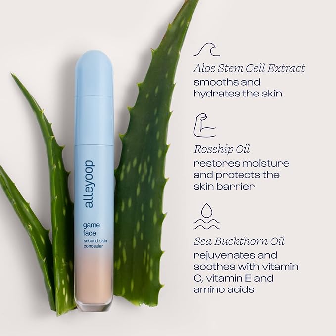 Alleyoop Game Face Concealer Makeup, Lightweight to Medium Buildable Coverage Under Eye Concealer, For Blemishes, Crease-proof and Hydrating with Aloe Stem Cell, Smooth Second Skin Finish - All-Star-Velvo Beauty
