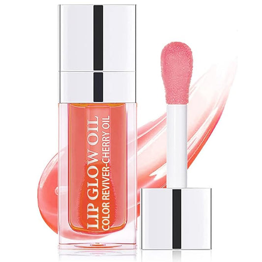 Lip Oil Hydrating Tinted Lip Balm, Plump Lip Gloss Lip Care Transparent Toot Lip Oil Tinted (001# Pink)-Velvo Beauty