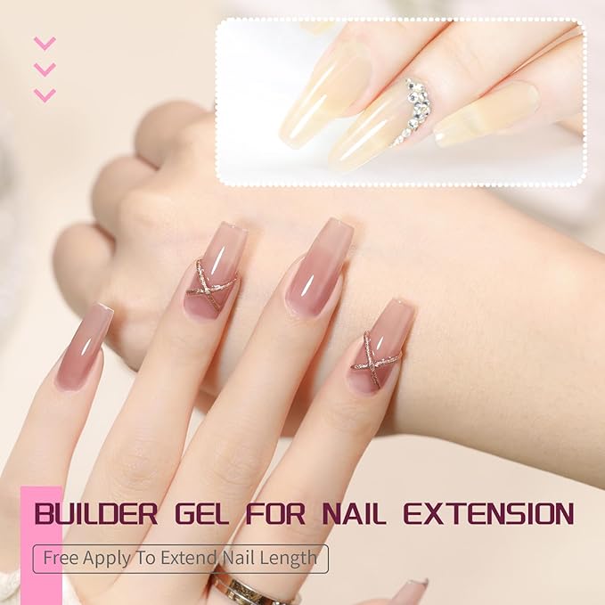 JODSONE Builder Color Gel Top Coat Base Coat Extension Gel 24 PCS Kit Long Lasting High Gloss Gift For Women-Velvo Beauty