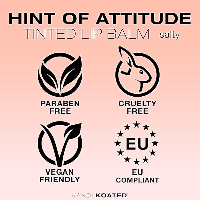 Kandi Koated Hint of Attitude [Salty] Tinted Lip Balm by Kandi Burruss | Sheer Tinted Balm, Moisturizing Chapstick with Vitamins, Paraben-Free, Cruelty-Free Formula | Beauty & Makeup-Velvo Beauty