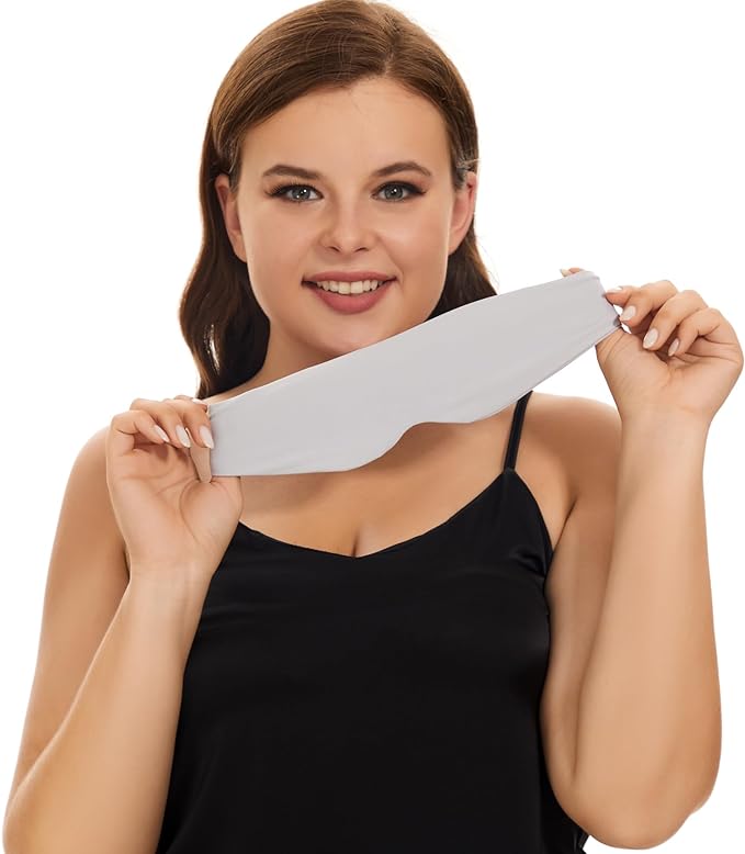 ALASKA BEAR Sleep Mask for Side Sleepers Patented Design, Cup-Shaped and Extra-Soft, 100 Blackout Eye Mask Shades Cover for Men and Women Home or Travel, Machine Washable, Pale Grey-Velvo Beauty