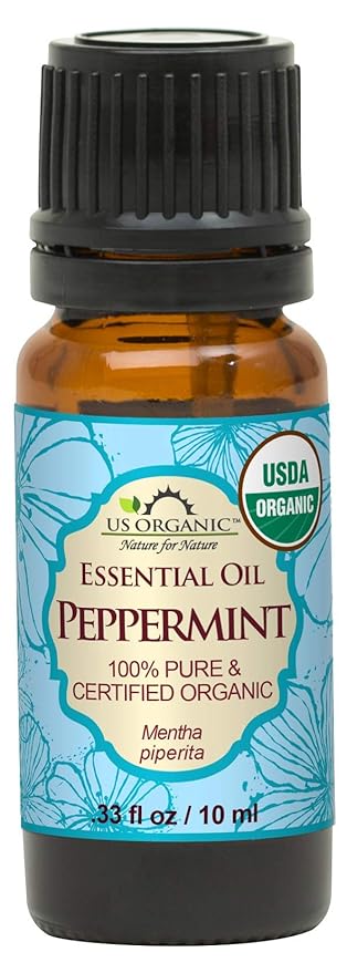 US Organic 100% Pure Peppermint Essential Oil - USDA Certified Organic - 10 ml - w/Improved caps and droppers (More Size Variations Available)-Velvo Beauty