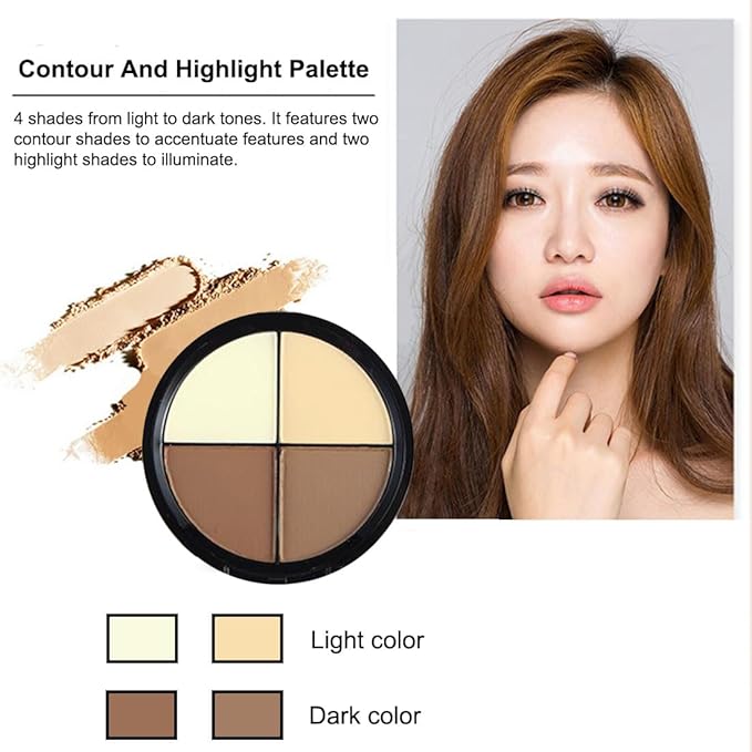 Contour and Highlight Palette Powder Contour Kit Concealing, Highlighting & Contouring Foundation/Concealer Makeup Palette Full Coverage for Conceal Trouble Spots Dullness-Velvo Beauty