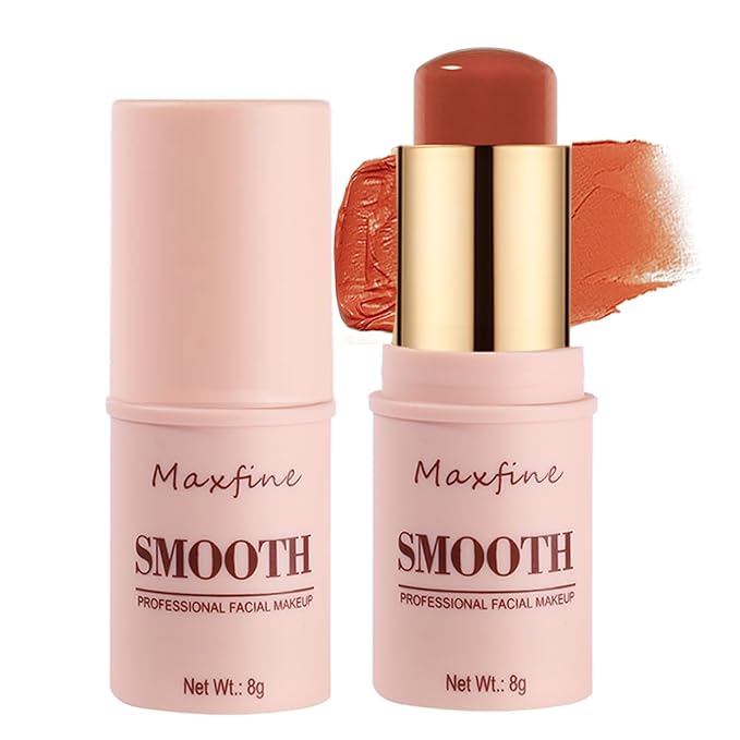 Blush for Cheeks - Buildable Cream Blush, 3-in-1 Blush Stick Makeup for Cheek Lip Eyeshadow Contour, Tint Blush Blam for Mature Skin Women Girl Make Up Gift (Tangy Citrus #5)-Velvo Beauty