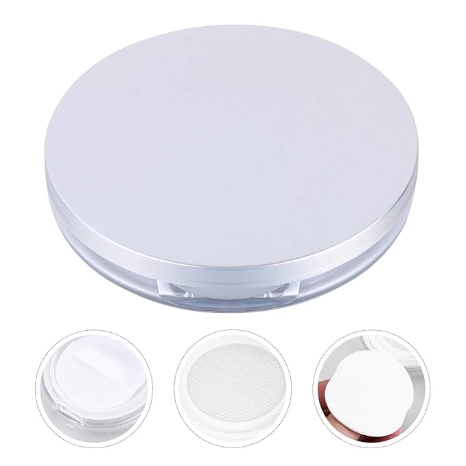 Artibetter Empty Reusable Powder Box 2pcs Loose Powder Containers with Elasticated Net Sifter, Mirror and Puff 5g Loose Powder Compact Case Air Cushion Case for DIY Makeup and Travel ( ) Travel Powder-Velvo Beauty