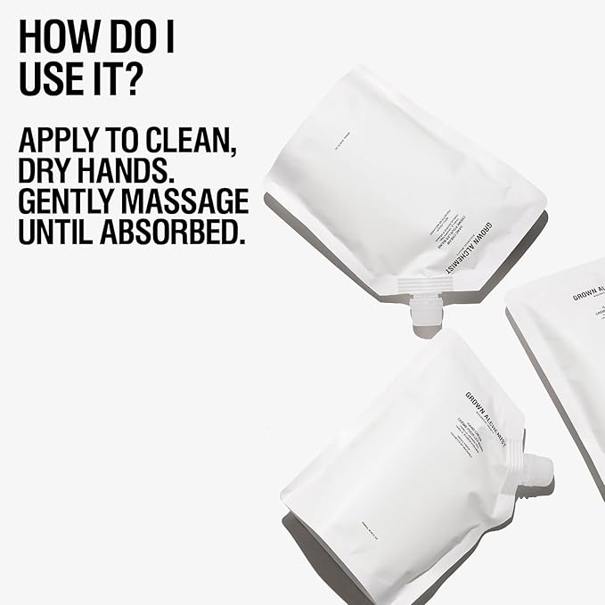 Grown Alchemist Hand Cream REFILL Pouch: Vanilla, Orange Peel. Non-Greasy Moisturizer that Soothes and Softens Hands, 500ml-Velvo Beauty