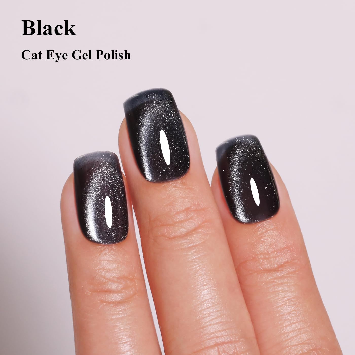 Imtiti Cat Eye Gel Nail Polish, Black Holographic Magnetic Crystal Nail Gel Polish With Magnet Glittery Galaxy Spring Summer Kit Soak Off UV Led 10ML-Velvo Beauty