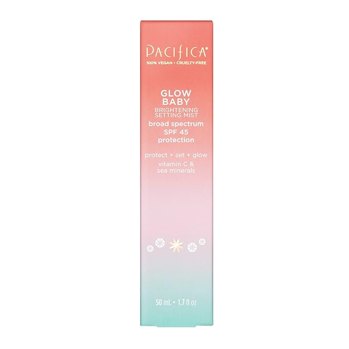 Pacifica Beauty Glow Baby Brightening Setting Mist & Glowy Vitamin C Skin Solve Set, Skincare, Suncare, SPF 45, UVA/UVB, Blue Light Protection, Primer, Vegan, 1.7 fl oz and 1 fl oz (Set of 2)-Velvo Beauty
