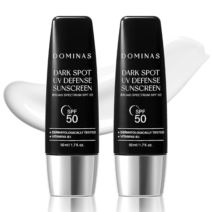 SPF 50 DOMINAS Sunscreen (Pack of 2, 1.7fl oz*2) - Korean Skin Care, UV Defense Sunblock, No White Cast, Non-Greasy, Hydrating, Lightweight Protection for Face & Body, Niacinamide, Sun Cream-Velvo Beauty