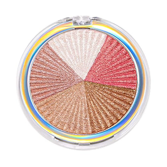 evpct Shimmer Highlighter Highlight Makeup Contour Palette iluminadores de maquillaje, 5 Colors Highlighter+Makeup White Shimmer Blush Bronzer and Makeup Highlighter Powder Palette Illuminators B02-Velvo Beauty