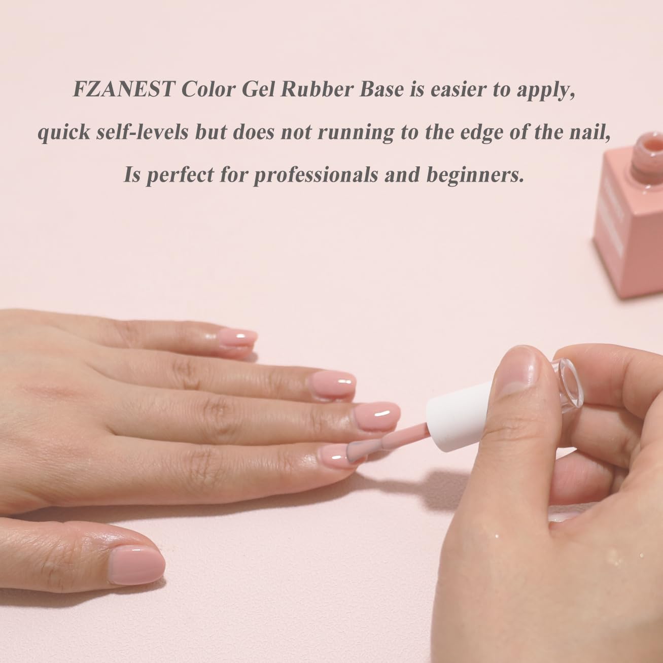 FZANEST Rubber Base Gel Polish, 6pcs*7.5ml Builder Gel Jelly Sheer Natrual Nude Pink in a Bottle UV Gel Polish Kit, Structure Quick Extension Gel-Velvo Beauty