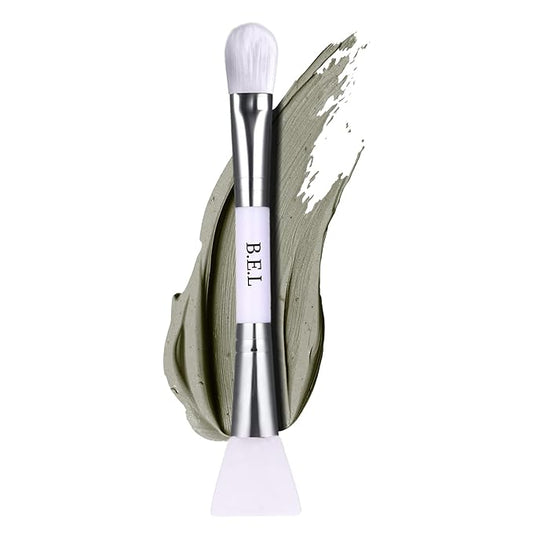 Bare Essentials Living - Clay Face Mask Brush (1 Pack, White) Dual Soft Silicone Face Mask Applicator Brush Tool, Great Facial Essentials, Moisturizer Applicator & Skincare Brush for Facials-Velvo Beauty