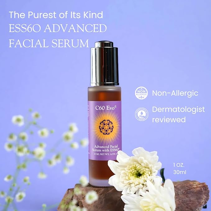 Advanced Facial Serum, Natural Serums for Skin Care with Pure C60 ESS60, Deeply Nourishing and Age-Defying Serum for Face, Facial Serum Infused with 21 Natural and Vegan Ingredients, 1 oz-Velvo Beauty