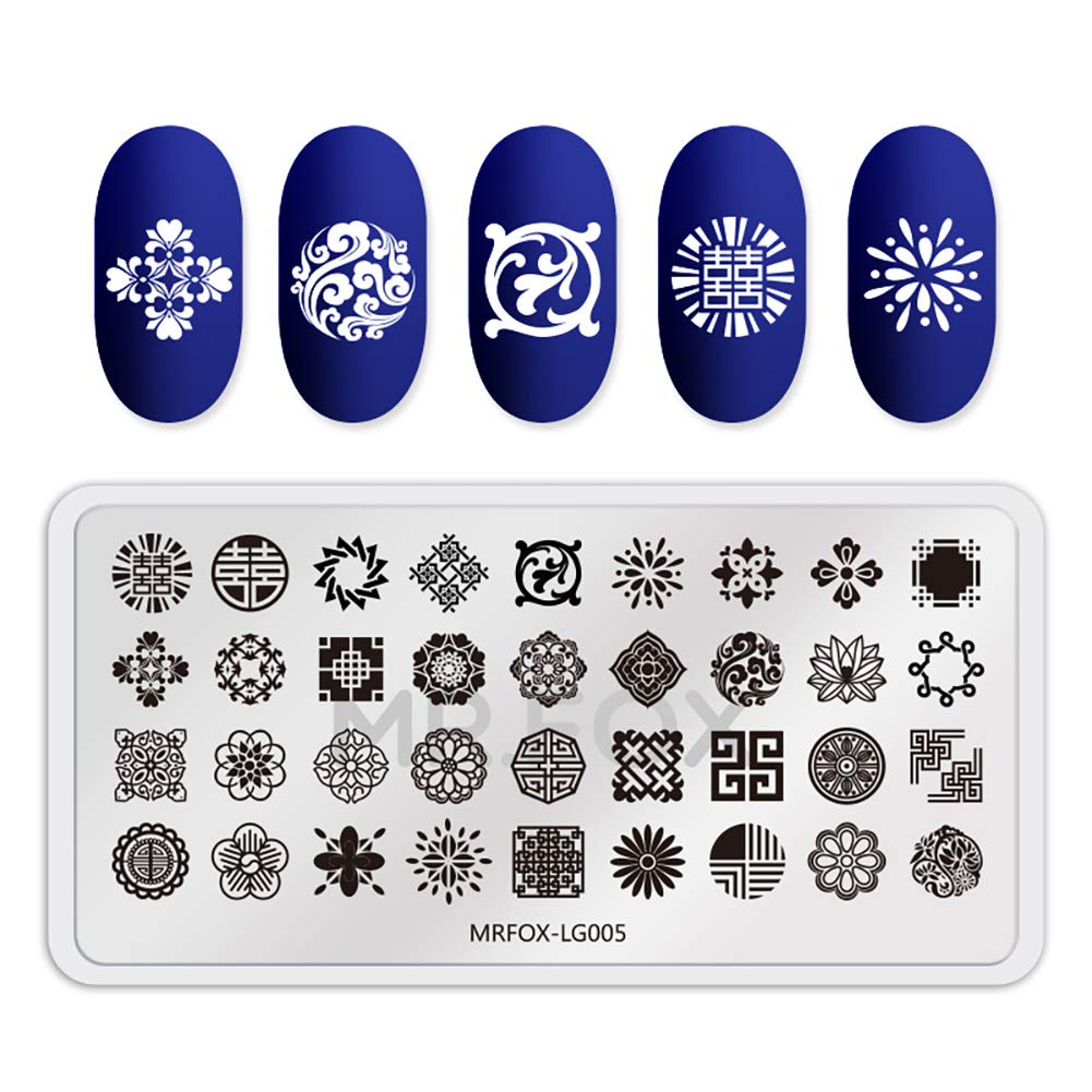 MR.FOX Nail Board Set - Chinese, Republic, Ancient Style Wedding Theme Pattern - Bubble Republic Style Art DIY Hot Stamping Template-Velvo Beauty