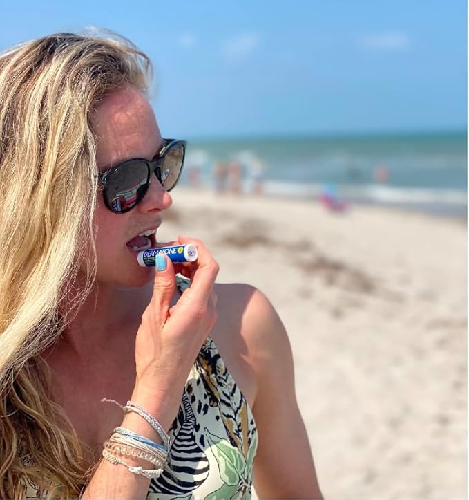 Dermatone Lip Balm SPF 30 | Medicated | Moisturizing | Cocoa Butter, Aloe, Vitamin E | Soothe & Replenish Chapped Lips | 2-Pack, 0.15 oz sticks-Velvo Beauty