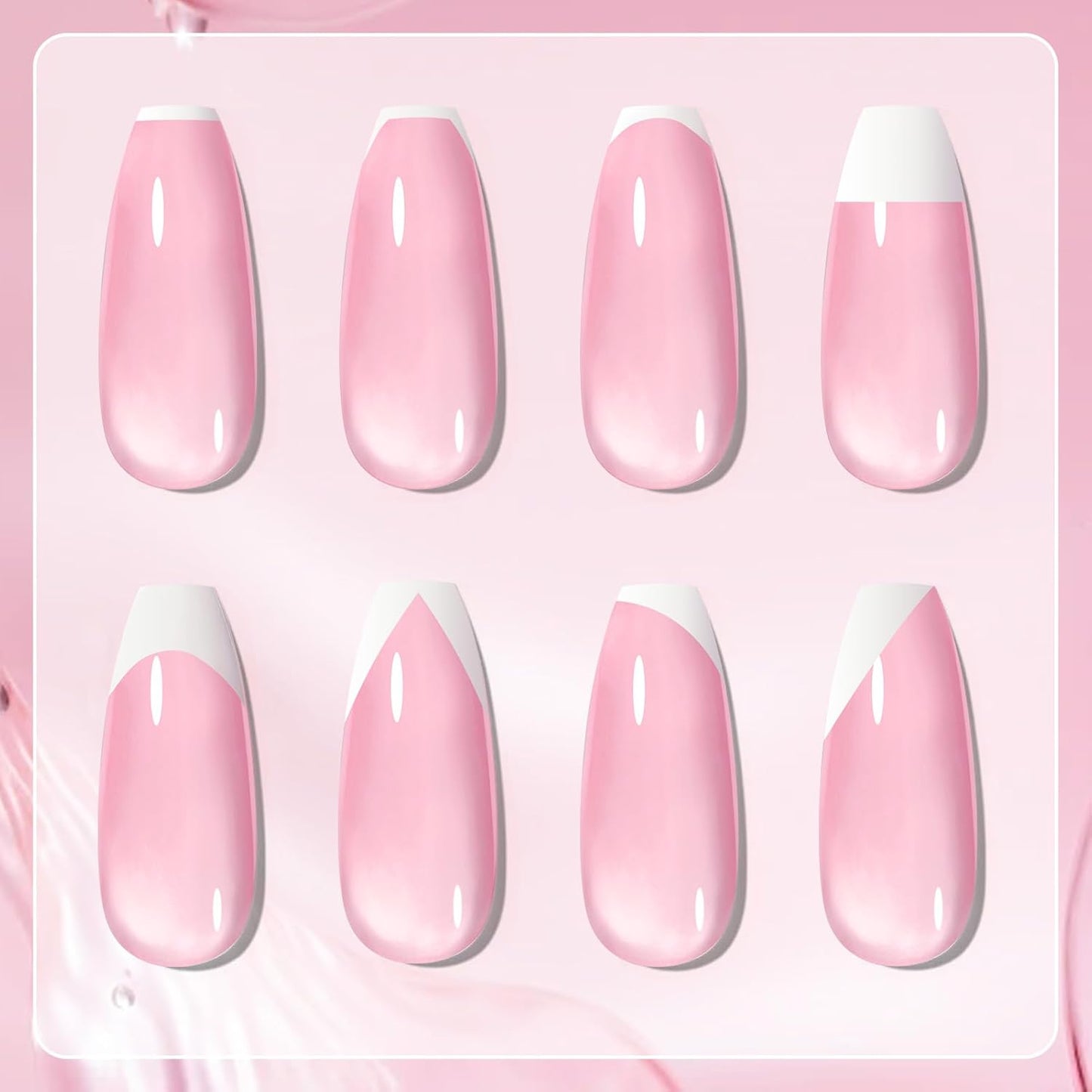 Born Pretty French Manicure Kit, Nail Stamper and 2Pcs Gel Nail Polish, Include Jelly Sheer Pink White Colors for French Tip, U V Light Cure-Velvo Beauty