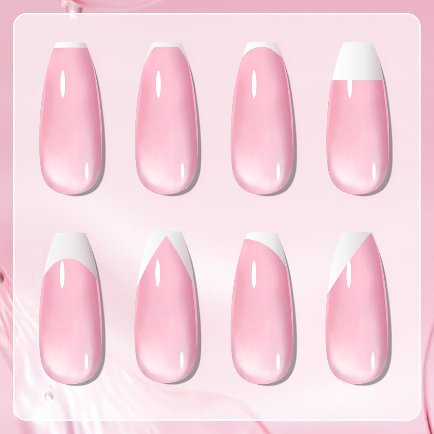 Born Pretty French Manicure Kit, Nail Stamper and 2Pcs Gel Nail Polish, Include Jelly Sheer Pink White Colors for French Tip, U V Light Cure-Velvo Beauty