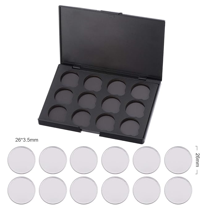 Empty Magnetic Eyeshadow Makeup Palette with 12Pcs 26mm Round Metal Pans-Velvo Beauty