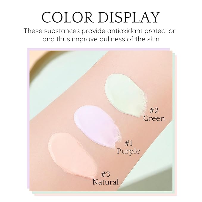 Purple Color Correcting Makeup Primer, Tinted Face Primer Moisturizer Neutralize Skin Tone Brighten Blur Pores Hydrate Makeup Pore Primer Base Tone Correct- Dream Purple 30ML-Velvo Beauty