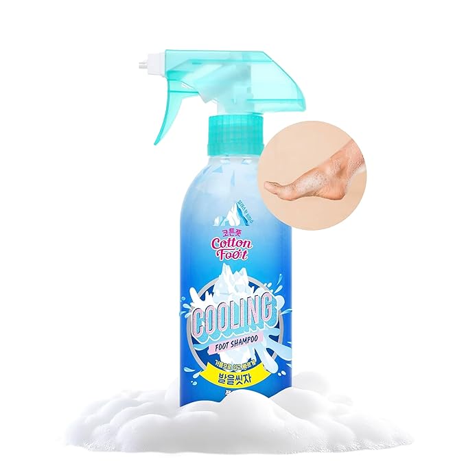 Cotton Foot - Foot Shampoo (Menthol Cooling, 13fl oz) - Refreshing Cleanse Spray, Deodorizing Foot Care Wash. Foaming Wash, Easy to Use-Velvo Beauty
