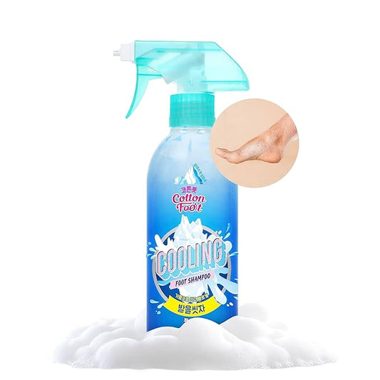Cotton Foot - Foot Shampoo (Menthol Cooling, 13fl oz) - Refreshing Cleanse Spray, Deodorizing Foot Care Wash. Foaming Wash, Easy to Use-Velvo Beauty