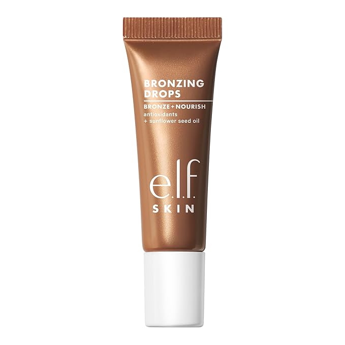 e.l.f. SKIN Bronzing Drops Mini, Liquid Bronzer For Face & Skin, Creates A Sun-Kissed Glow, Infused With Vitamin E, Vegan & Cruelty-Free, Pure Gold-Velvo Beauty