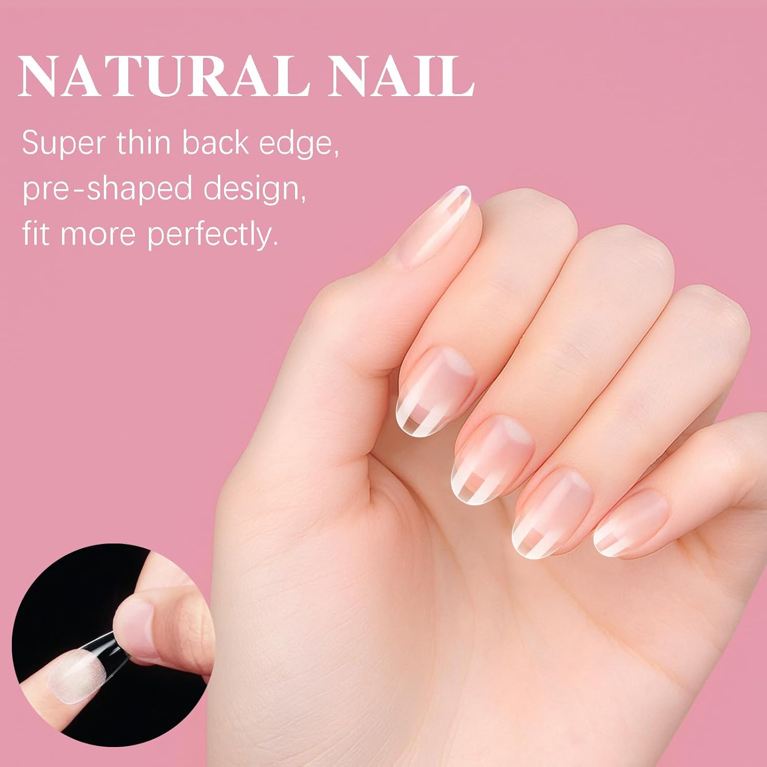 Short Oval Round Nail Tips, SSWSBYKE 300pcs Gel Acrylic Nail Tips for Full Cover Pre-Shaped Fake Nails Tips Half Matte Press On Nails for Extension Home DIY Salon 15 Sizes-Velvo Beauty