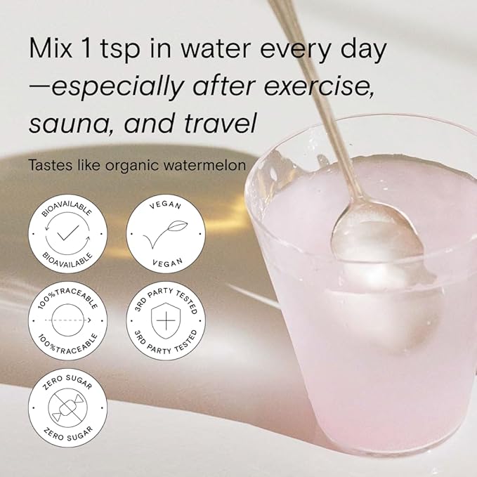 Moon Juice - Mini Dew Electrolytes Powder - Watermelon (30 Servings) - 2in1 Electrolytes & Minerals - Hydration Powder - Magnesium, Calcium, Potassium & Pink Salt - Sugar Free, Vegan, Non GMO-Velvo Beauty