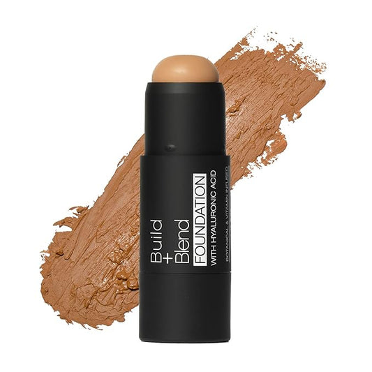 Palladio BUILD + BLEND Foundation Stick, Contour Stick for Face, Professional Makeup for Perfect Look, 0.25 Ounce (Amber Glow)-Velvo Beauty
