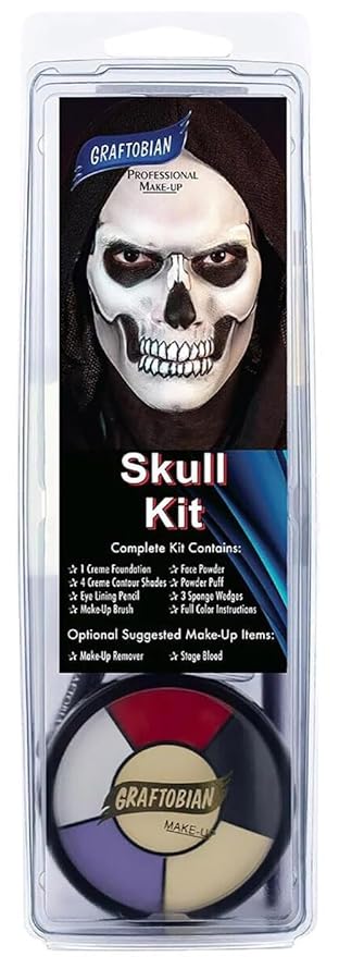 Graftobian Skull Makeup Kit - Skeleton Makeup Set for Costumes, Cosplay, and Halloween-Velvo Beauty