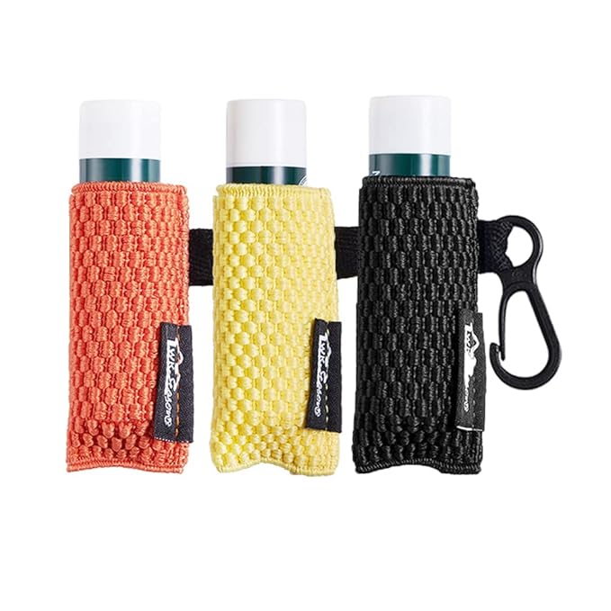 WKieason Lip Balm Holder Sleeve with Keychain Lipstick Sleeve Holder Tight-knit Elastic Holder (Black/Orange/Yellow)-Velvo Beauty