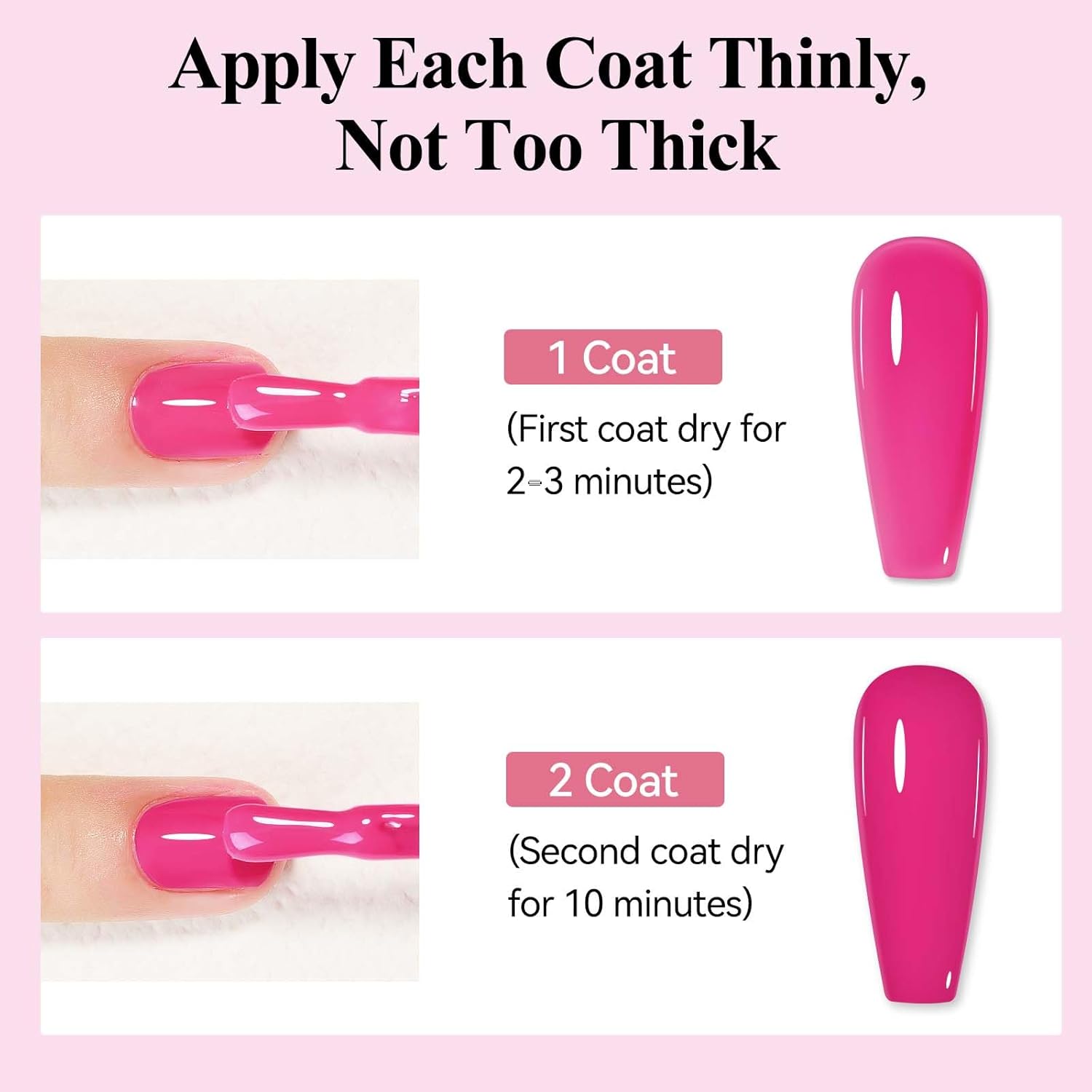 Nail Polish Hot Pink, Air Quick Dry, Nail Lacquer Fuschia Pink Long Lasting & Fast Drying, Color Nail Pigment Oil-based High Coverage for Nail Art Finger Nail Concealer Polish, 1PC 12ML-Velvo Beauty