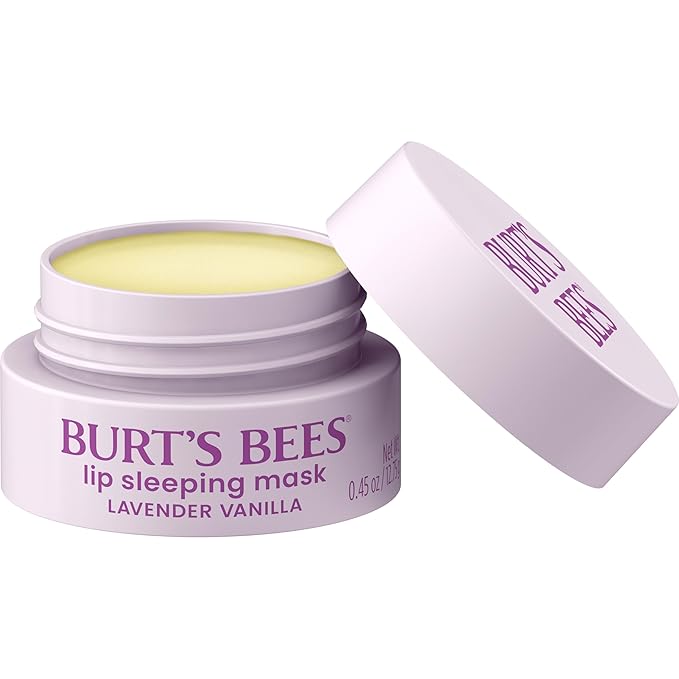 Burt’s Bees Lavender Vanilla Lip Sleeping Mask, With Hyaluronic Acid and Squalane Moisturizer To Instantly Hydrate Lips, Overnight Lip Mask, Lip Treatment, 0.45 oz.-Velvo Beauty