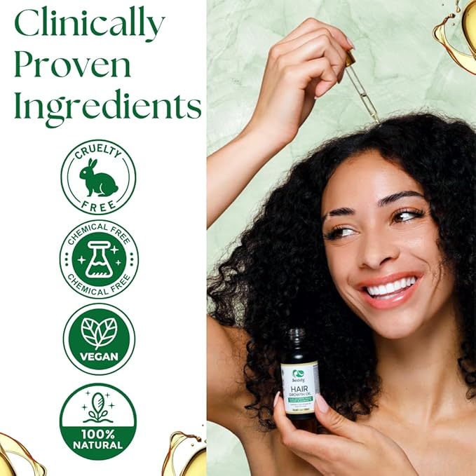 Seddy Hair Growth & Strengthening Oil with Caffeine, Rosemary, Castor, Biotin, Peppermint, Argan & Jojoba Oils - 1.7 Fl. Oz (Pack of 1)-Velvo Beauty