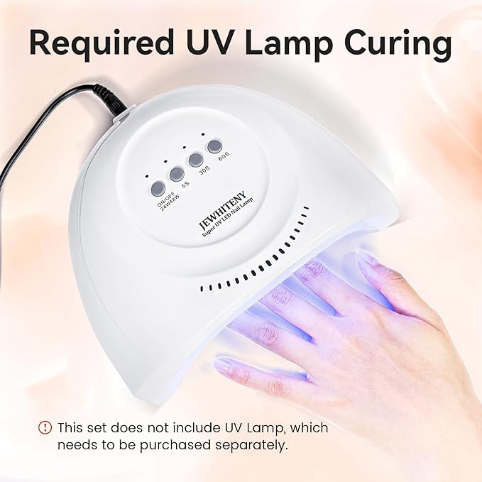 JEWHITENY Poly Extension Gel Nail Set Clear Pink Poly Nail Gel With Slip Solution Base Coat Top Coat French Manicure Need U V Lamp Curing for Finger Art and Home DIY-Velvo Beauty