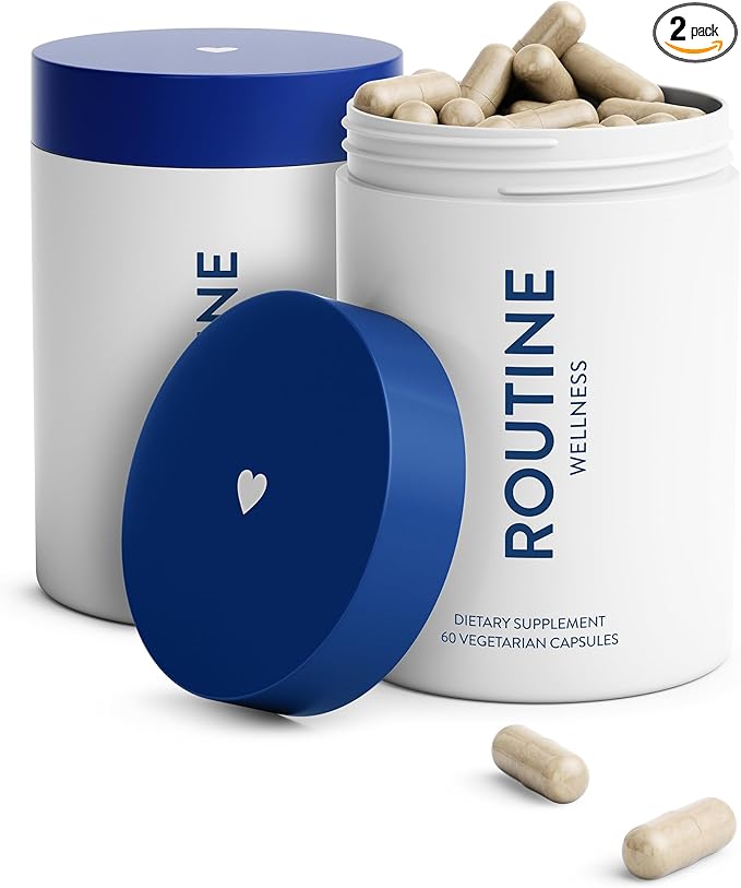 Routine Wellness Hair Growth Supplement - Clinically Proven for Thicker, Fuller Hair - Reduces Wrinkles, Fine Lines - Gluten Free, Ideal for Women & Men with Thinning Hair - 2 Bottles, 60 Day Supply-Velvo Beauty