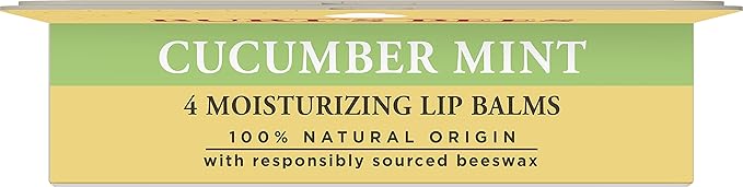 Burt's Bees 100% Natural Origin Moisturizing Lip Balm, Cucumber Mint with Beeswax, 4 Tubes-Velvo Beauty
