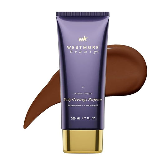 Westmore Beauty Body Coverage Perfector 7 Oz/ 207 ml (Deep Radiance) - Waterproof Leg And Body Makeup For Tattoo Cover Up And More - The Best Tattoo Cover Up Leg Makeup-Velvo Beauty
