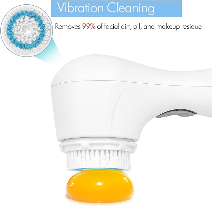 Microtree Facial Cleansing Brush, Electric Face Scrubber Exfoliator for Women Skin Care Deep Cleaning Exfoliating, Rechargeable Waterproof with 2 Sonic Vibration Speeds for Home & Travel(White)-Velvo Beauty
