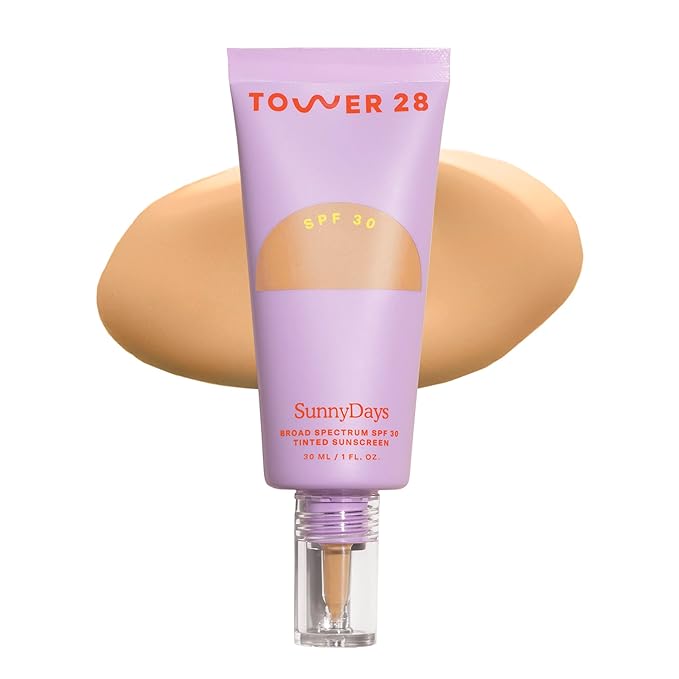 Tower 28 Beauty SunnyDays SPF 30 Tinted Mineral Sunscreen - For Sensitive Skin - 2-in-1 Facial Broad Spectrum UVA/UVB Protection + Foundation – Shade 20 MULHOLLAND, 1 Fl Oz-Velvo Beauty