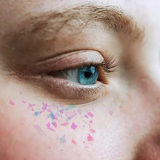 Allstarry 12 Colors Mermaid Nail Chunky Glitter Ultra-Thin Fluorescent Glass Paper Irregular Iridescent Sequin Flakes Glitters Sticker for Nails Art Decoration Hair Eyes Face Body DIY Craft-Velvo Beauty