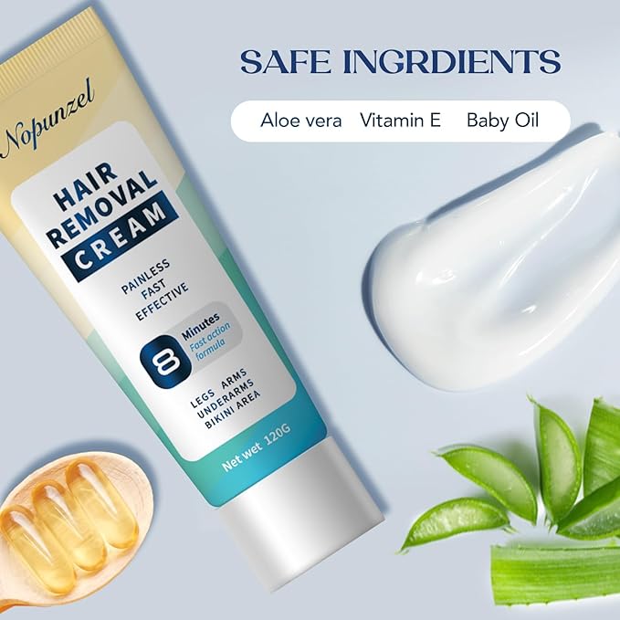 Hair Removal Cream for Women, Men - Bikini, Intimate Areas - Painless Depilatory for Body, Legs, Arms, Underarms, Private Areas - 120g-Velvo Beauty